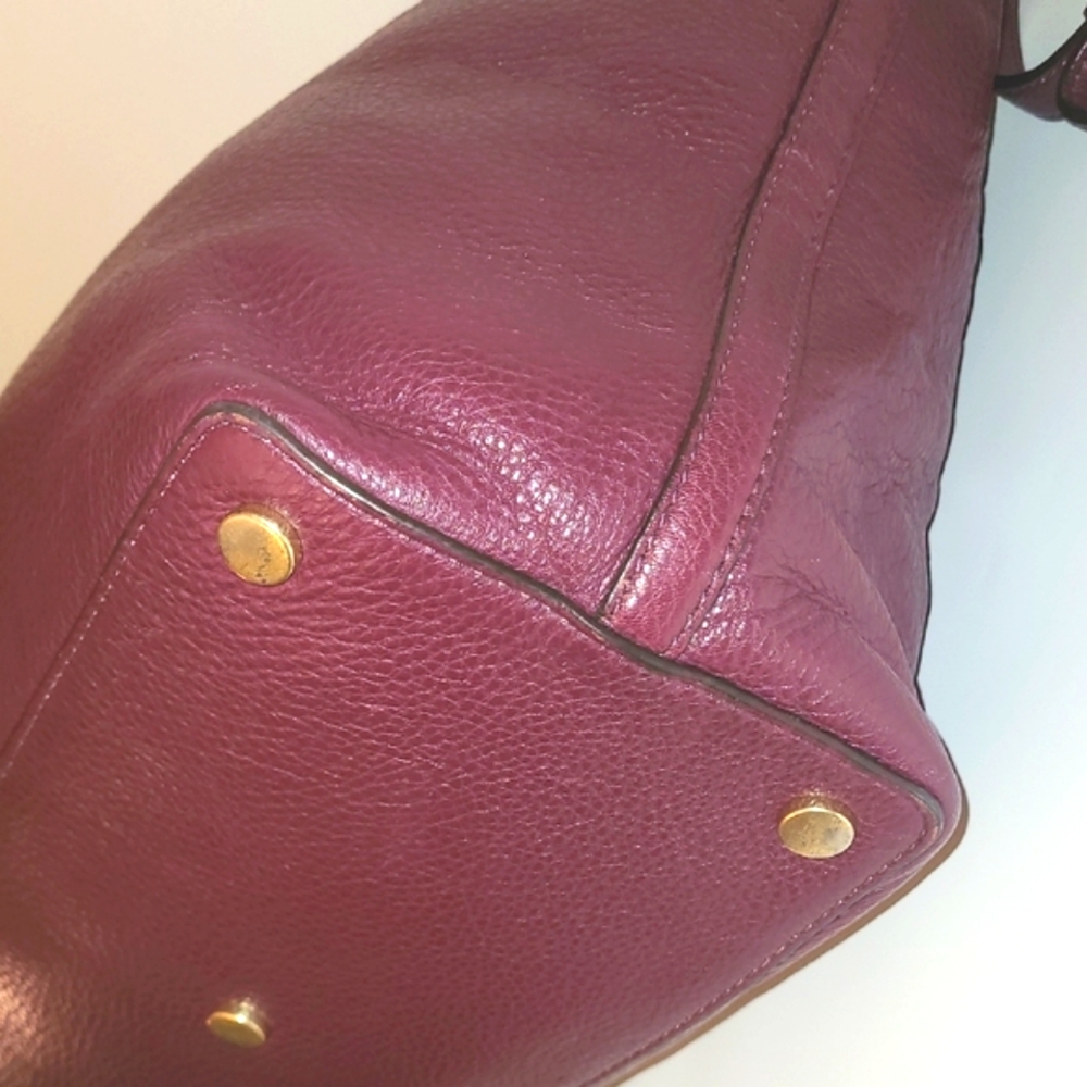 Michael Kors Brooklyn Burgundy Leather Satchel - Picture 9 of 15